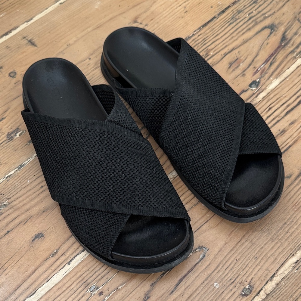 ReKnit Form Crossover Sandals - Black